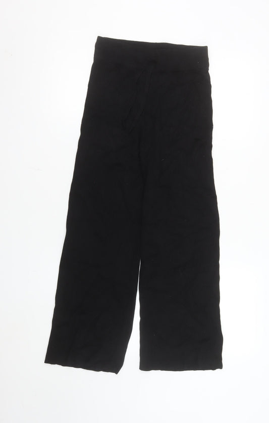 Stradivarius Women’s Black Wide-Leg Knit Trousers XS
