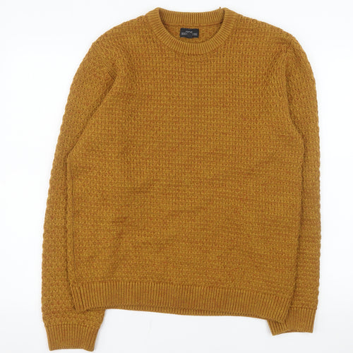 Next Men's Brown Waffle-Knit Crew Neck Jumper Size L