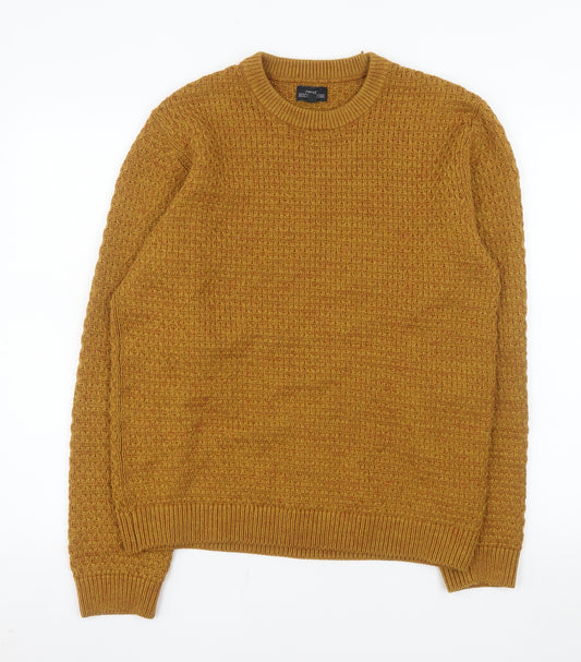 Next Men's Brown Waffle-Knit Crew Neck Jumper Size L