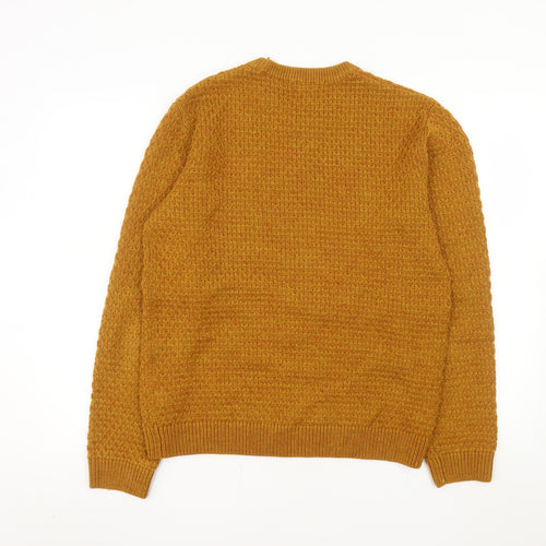 Next Men's Brown Waffle-Knit Crew Neck Jumper Size L