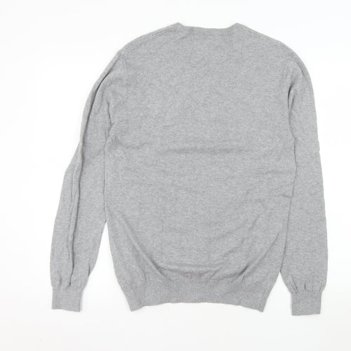 Jack Wills Mens Grey Cotton Cashmere Crew Neck Jumper M