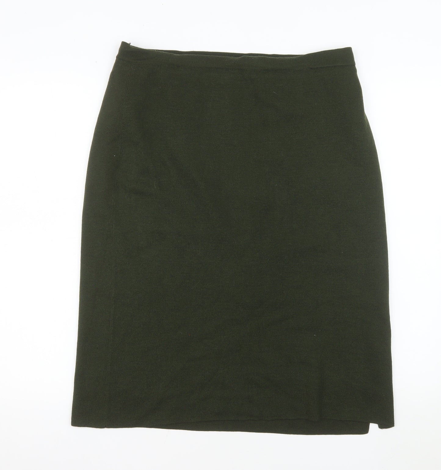 Country Casuals Women Green L Wool Knit Pencil Skirt