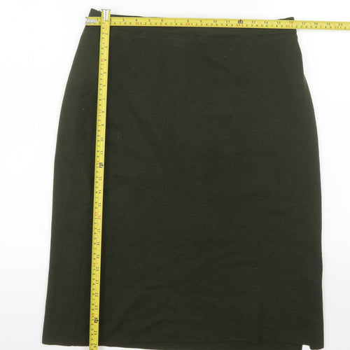 Country Casuals Women Green L Wool Knit Pencil Skirt