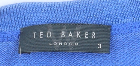 Ted Baker Women's Blue Silk Blend Zip Jacket Size 12