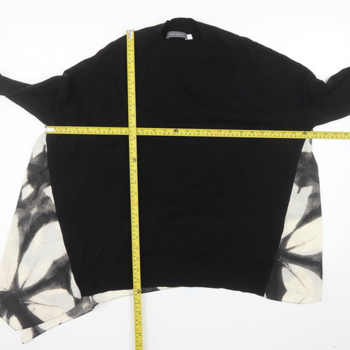 Mint Velvet Women Black Tunic Blouse Size L Relaxed Fit