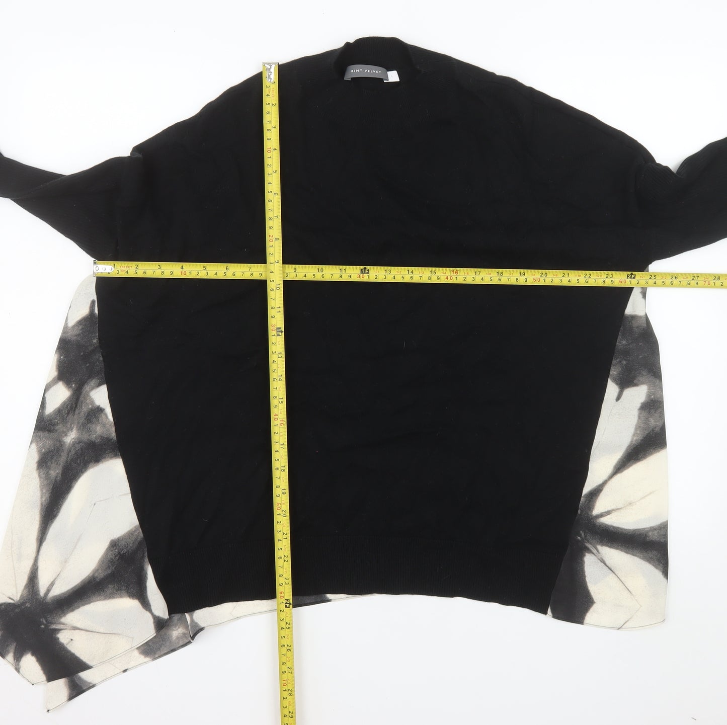 Mint Velvet Women Black Tunic Blouse Size L Relaxed Fit