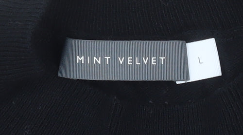 Mint Velvet Women Black Tunic Blouse Size L Relaxed Fit