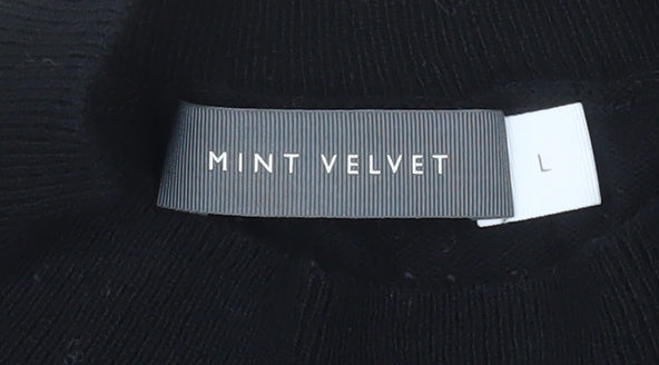 Mint Velvet Women Black Tunic Blouse Size L Relaxed Fit