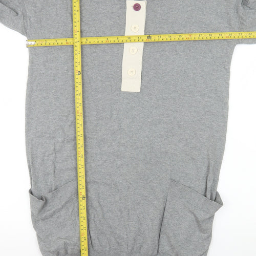 Joules Women’s Grey Knit Shift Henley Dress Size 12