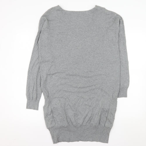 Joules Women’s Grey Knit Shift Henley Dress Size 12