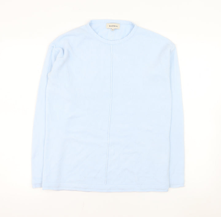 Bassini Women’s Blue Acrylic Long Sleeve Crew Neck Knit Top Size M