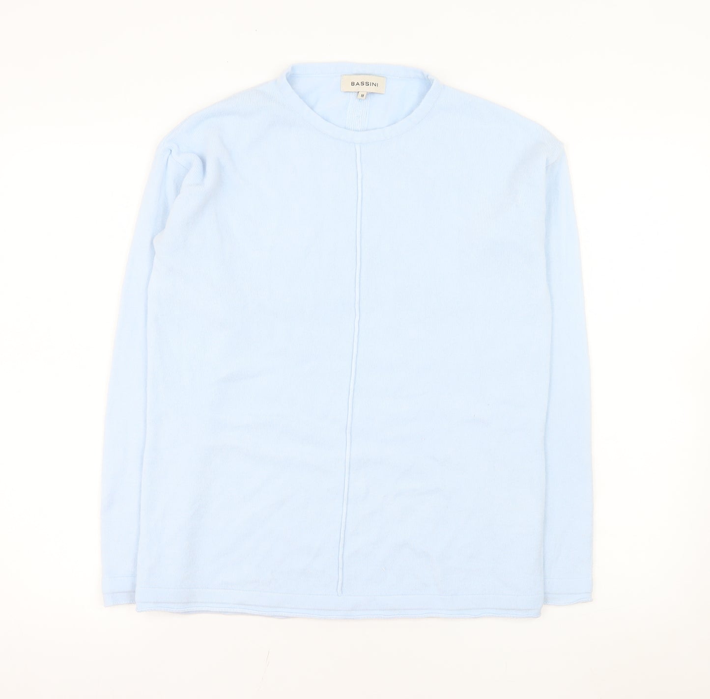 Bassini Women’s Blue Acrylic Long Sleeve Crew Neck Knit Top Size M