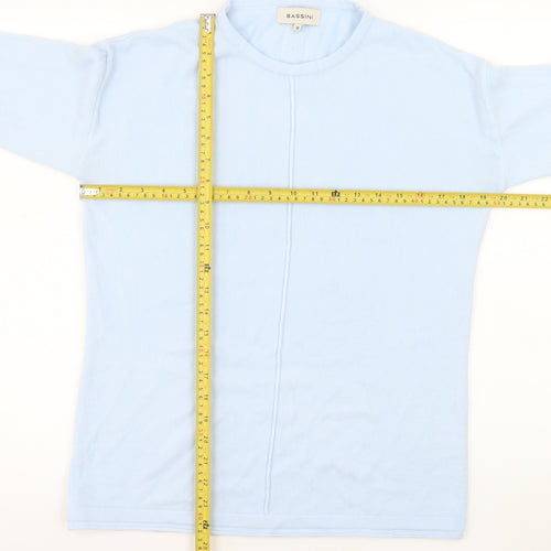 Bassini Women’s Blue Acrylic Long Sleeve Crew Neck Knit Top Size M