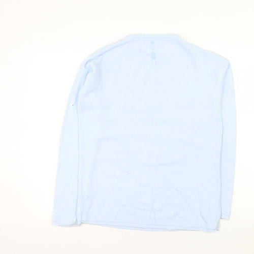Bassini Women’s Blue Acrylic Long Sleeve Crew Neck Knit Top Size M
