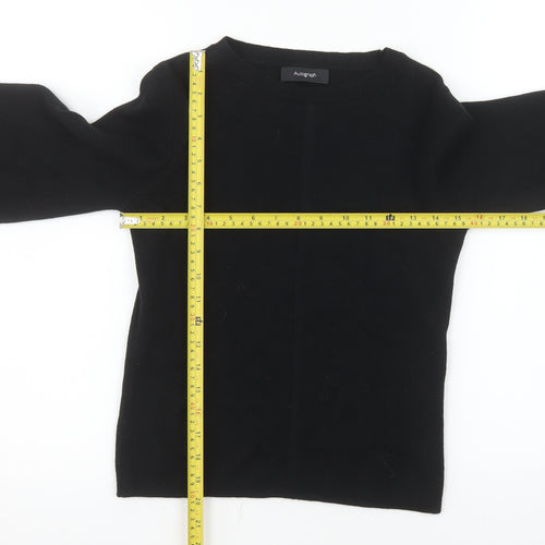 Marks and Spencer Autograph Women's Black Wool Blend Crew Neck Jumper Size 8