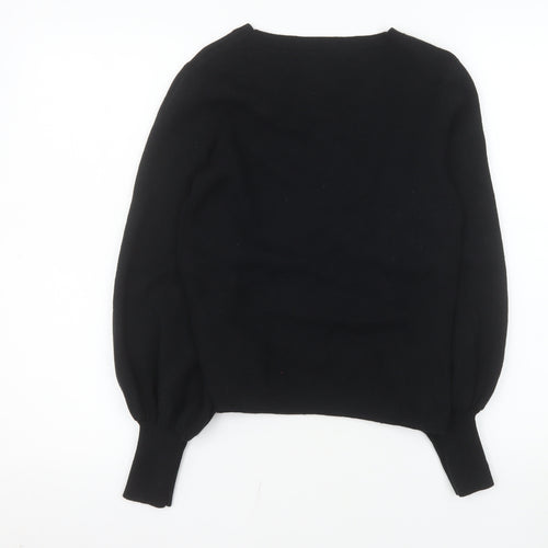 Marks and Spencer Autograph Women's Black Wool Blend Crew Neck Jumper Size 8