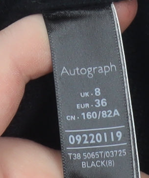 Marks and Spencer Autograph Women's Black Wool Blend Crew Neck Jumper Size 8
