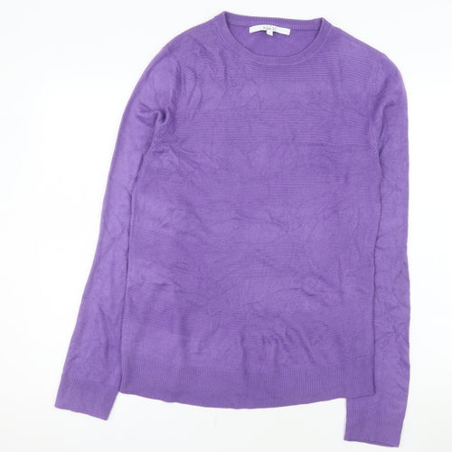 Vida Vi Womens Purple Knit Long Sleeve Pullover Jumper Size M