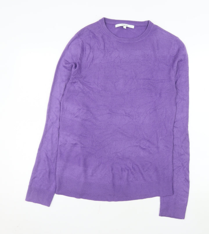 Vida Vi Womens Purple Knit Long Sleeve Pullover Jumper Size M