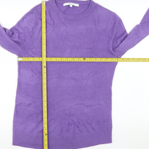 Vida Vi Womens Purple Knit Long Sleeve Pullover Jumper Size M