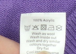 Vida Vi Womens Purple Knit Long Sleeve Pullover Jumper Size M