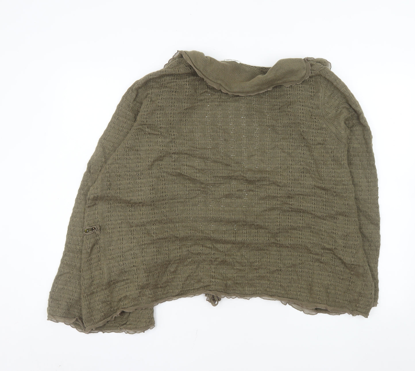 Gerry Weber Women's Khaki Green Cardigan Size 18 Beaded Knit
