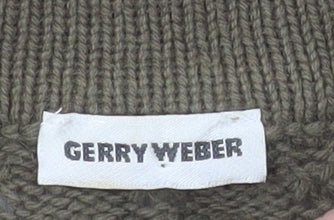 Gerry Weber Women's Khaki Green Cardigan Size 18 Beaded Knit
