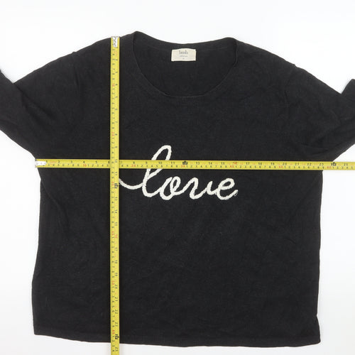Hush Women Black 'Love' Pullover Jumper XL Cotton Modal