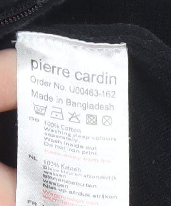 Pierre Cardin Men's Black 1/2 Zip Cotton Mock Neck Sweatshirt L