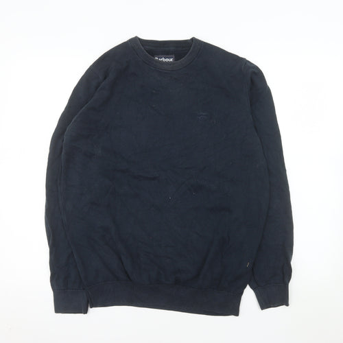 Barbour Mens Blue Cotton Crew Neck Pullover Jumper M