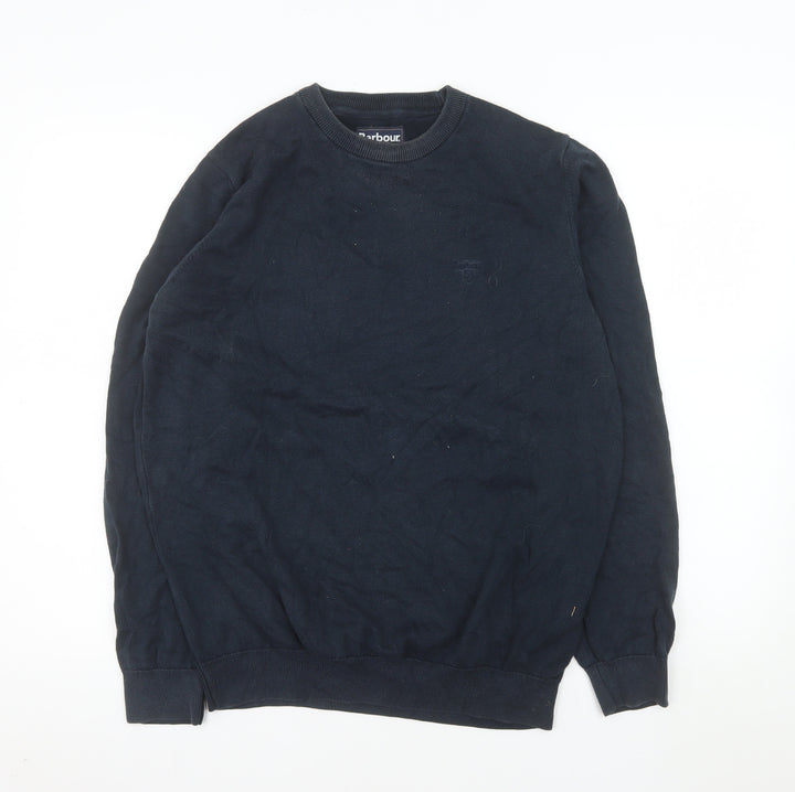 Barbour Mens Blue Cotton Crew Neck Pullover Jumper M