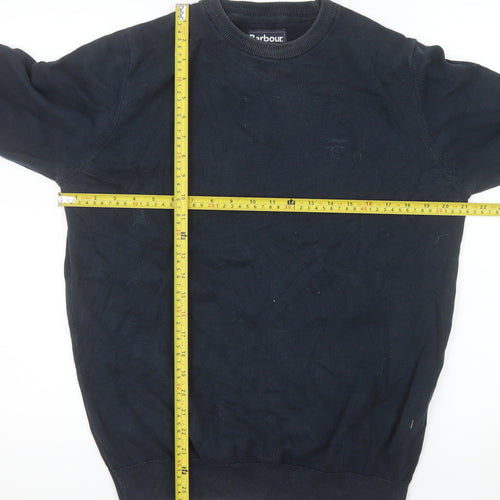 Barbour Mens Blue Cotton Crew Neck Pullover Jumper M