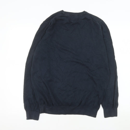 Barbour Mens Blue Cotton Crew Neck Pullover Jumper M