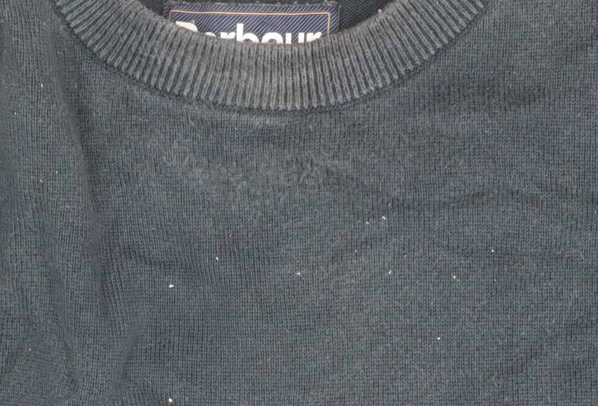 Barbour Mens Blue Cotton Crew Neck Pullover Jumper M