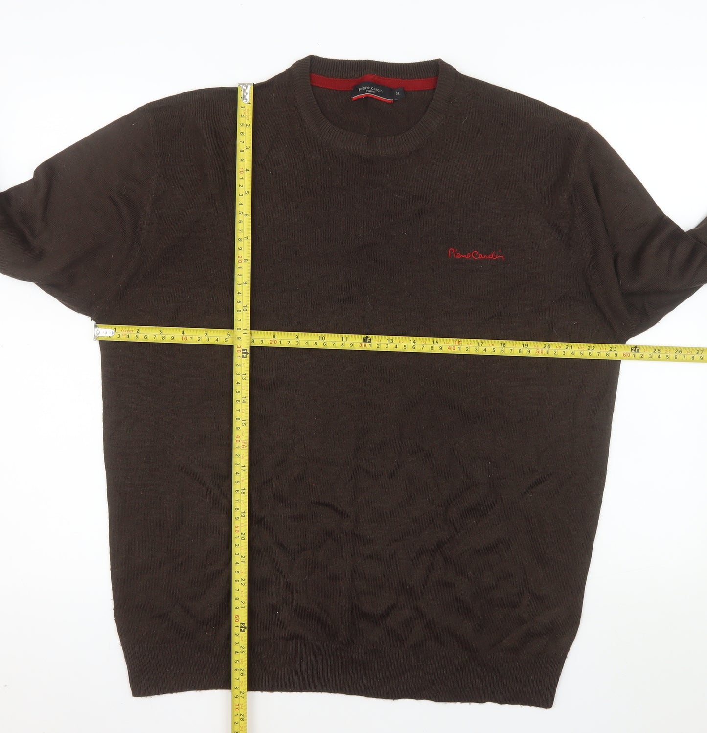 Pierre Cardin Men's Brown XL Acrylic Crew Neck Pullover Jumper