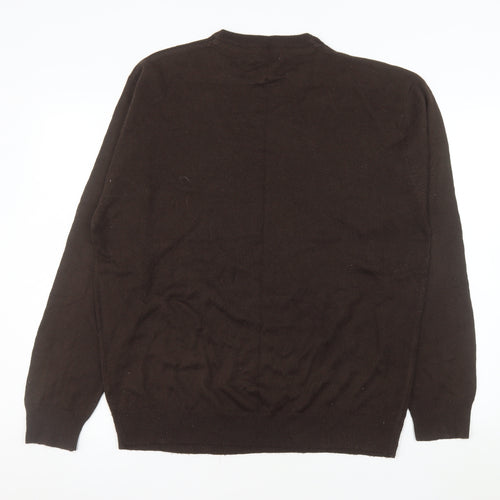 Pierre Cardin Men's Brown XL Acrylic Crew Neck Pullover Jumper