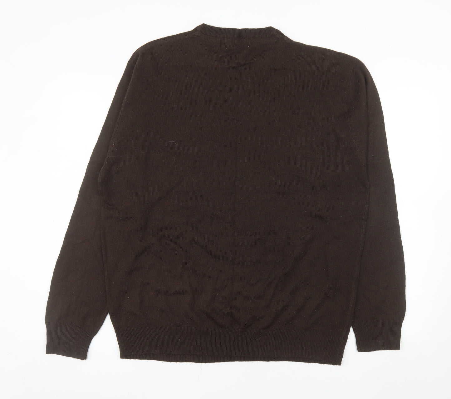 Pierre Cardin Men's Brown XL Acrylic Crew Neck Pullover Jumper