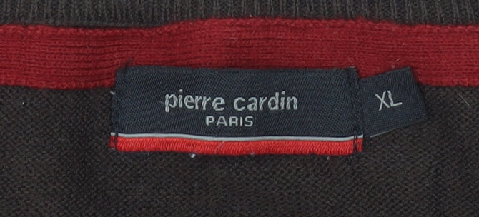 Pierre Cardin Men's Brown XL Acrylic Crew Neck Pullover Jumper