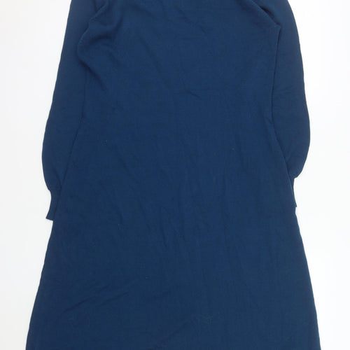 Woolovers Women Blue Merino Wool Long Sleeve A-Line Knit Dress M