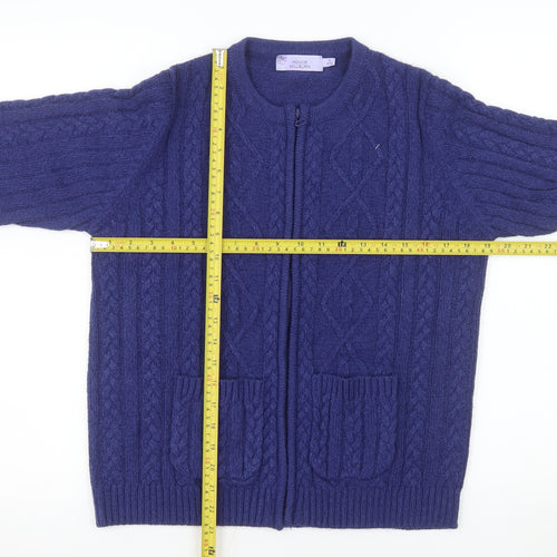 Honor Millburn Women's Blue Knit Zip Jacket Size S 10-12