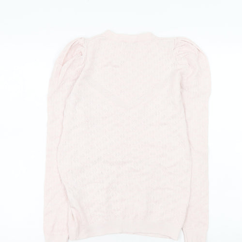 Warehouse Women’s Pink Puff Sleeve Knit Blouse UK 8