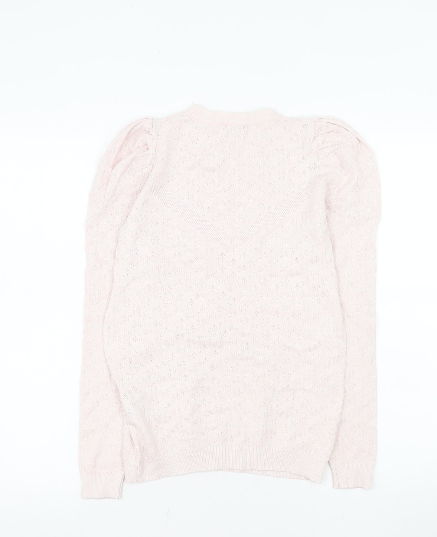 Warehouse Women’s Pink Puff Sleeve Knit Blouse UK 8