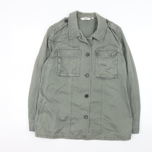 & Other Stories Womens Green Cotton Military Jacket Size 10