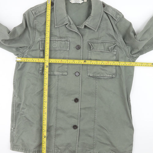 & Other Stories Womens Green Cotton Military Jacket Size 10