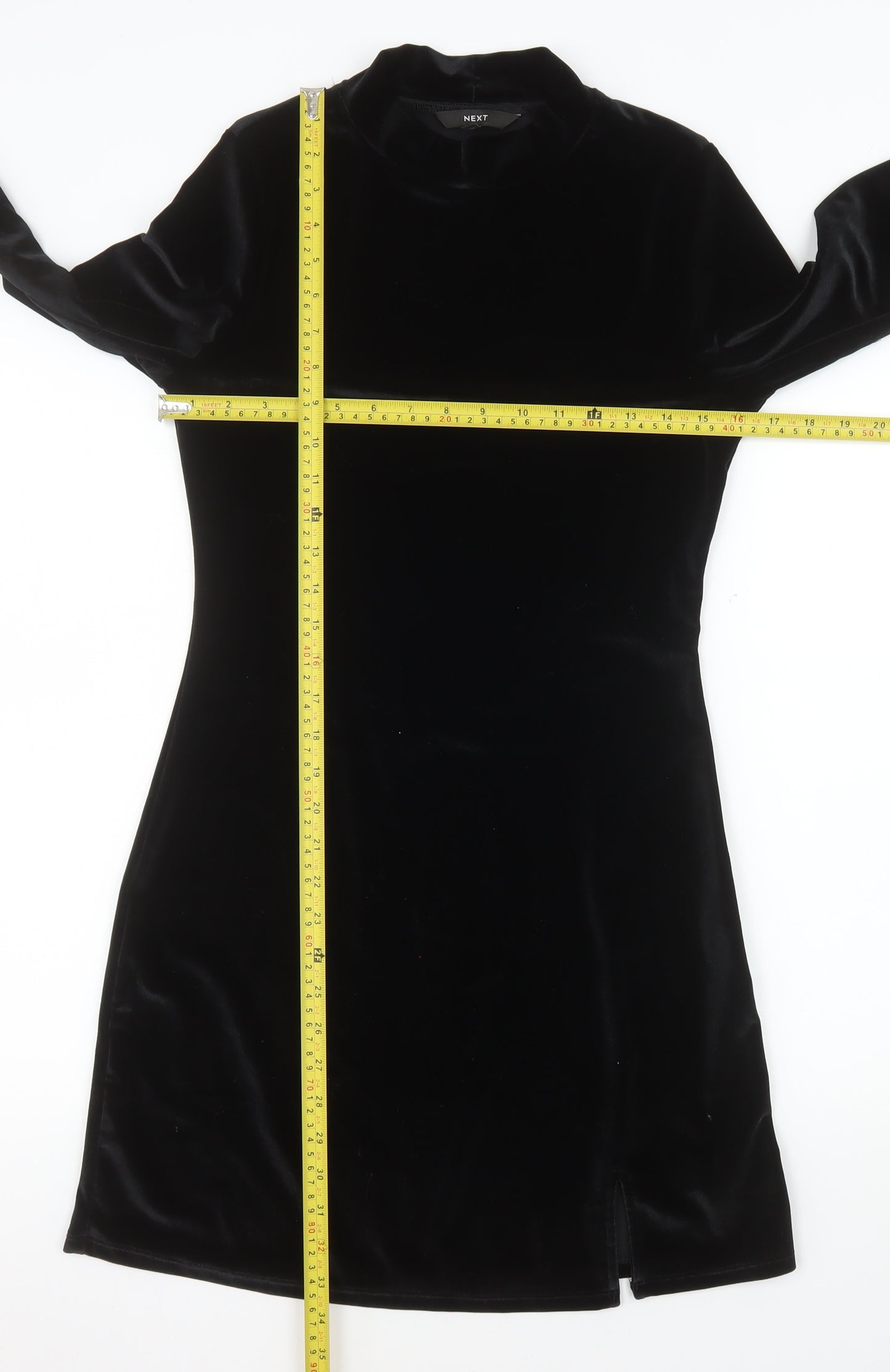 Next Women’s Black Velvet Sheath Dress Size 8 Party Evening