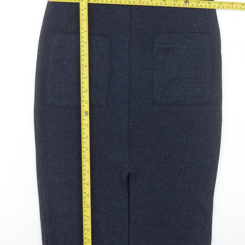Next Women Blue Knit Pencil Skirt Size 8 Workwear Style