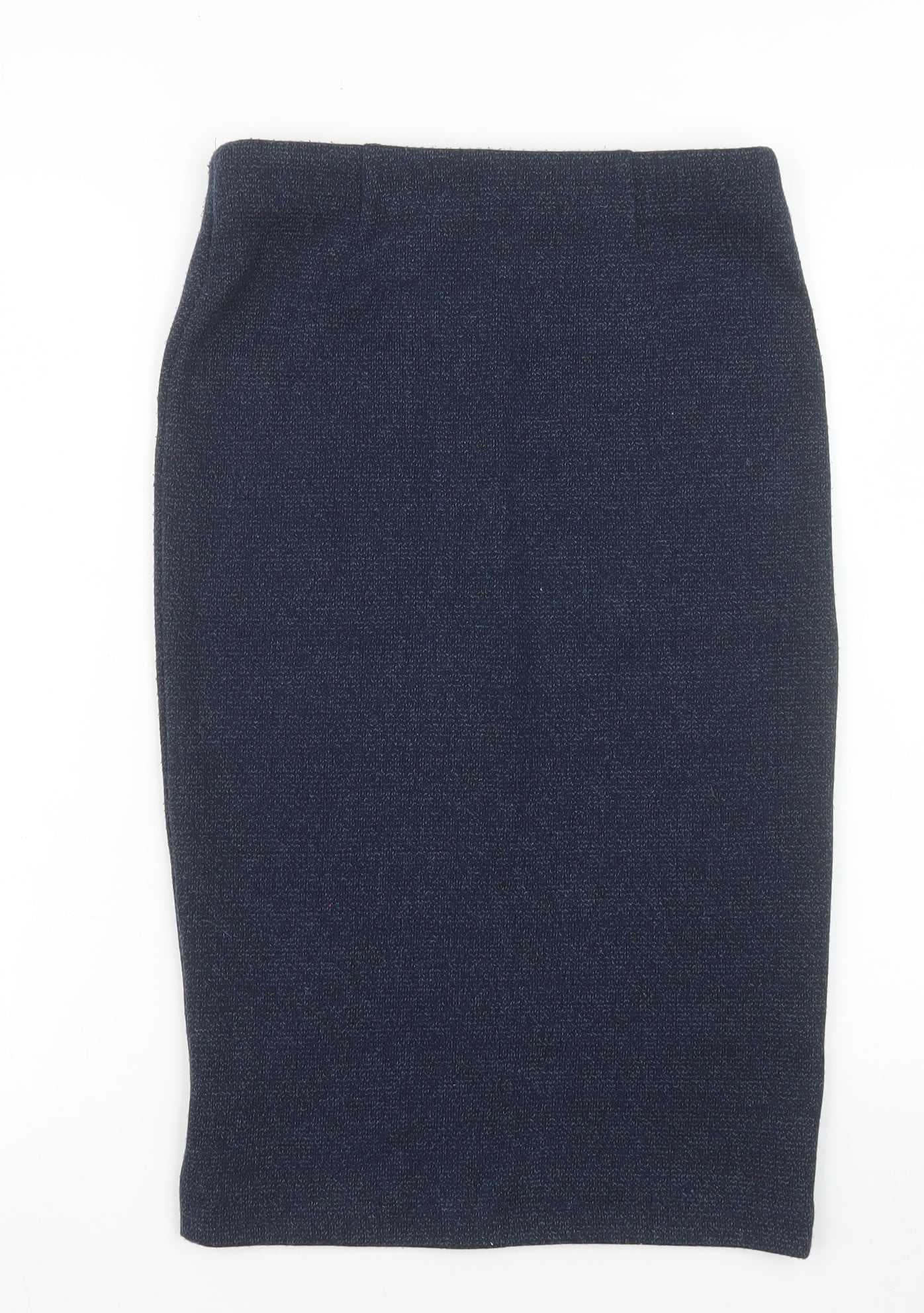 Next Women Blue Knit Pencil Skirt Size 8 Workwear Style