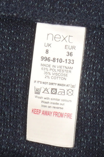 Next Women Blue Knit Pencil Skirt Size 8 Workwear Style