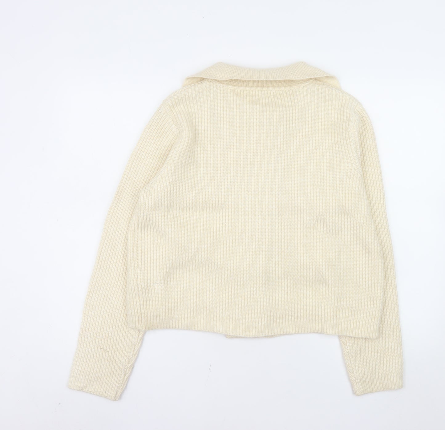 Marks and Spencer Women's Ivory Collared Button Knit Cardigan M