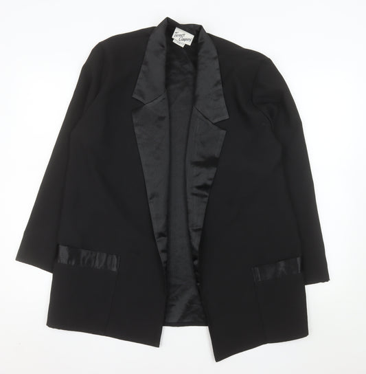 Three's Company Women's Black Size 12 Tuxedo Blazer Jacket